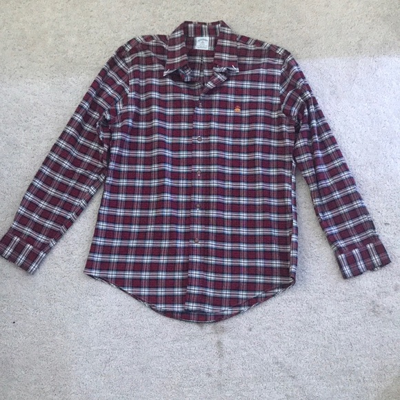 Red and White Brooks Brothers Flannel Shirt - Picture 1 of 1